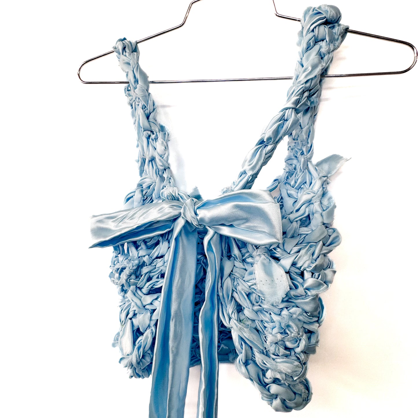 BABY BLUE TIE BACK RIBBON CROP TOP 1/1