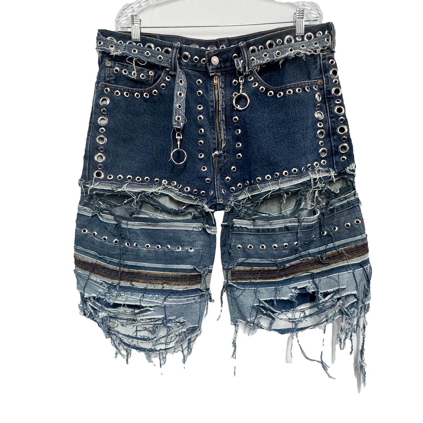 CLOWDEZ 1/1 W34 Denim Distressed Shorts