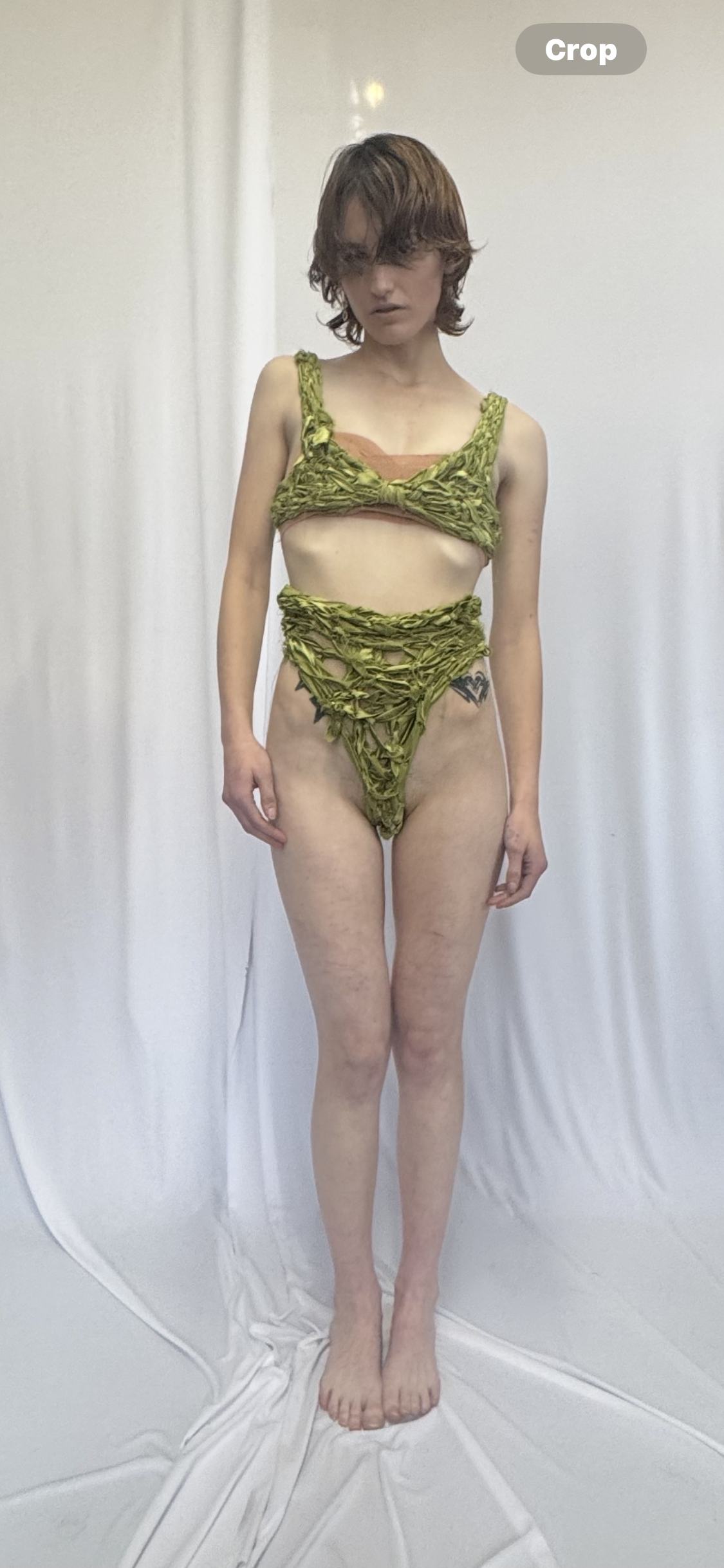 RAVEN CRAVE LIME GREEN KNOTTED GREEN BRA TOP AND HIGH WAISTED BOTTOM SET 1/1