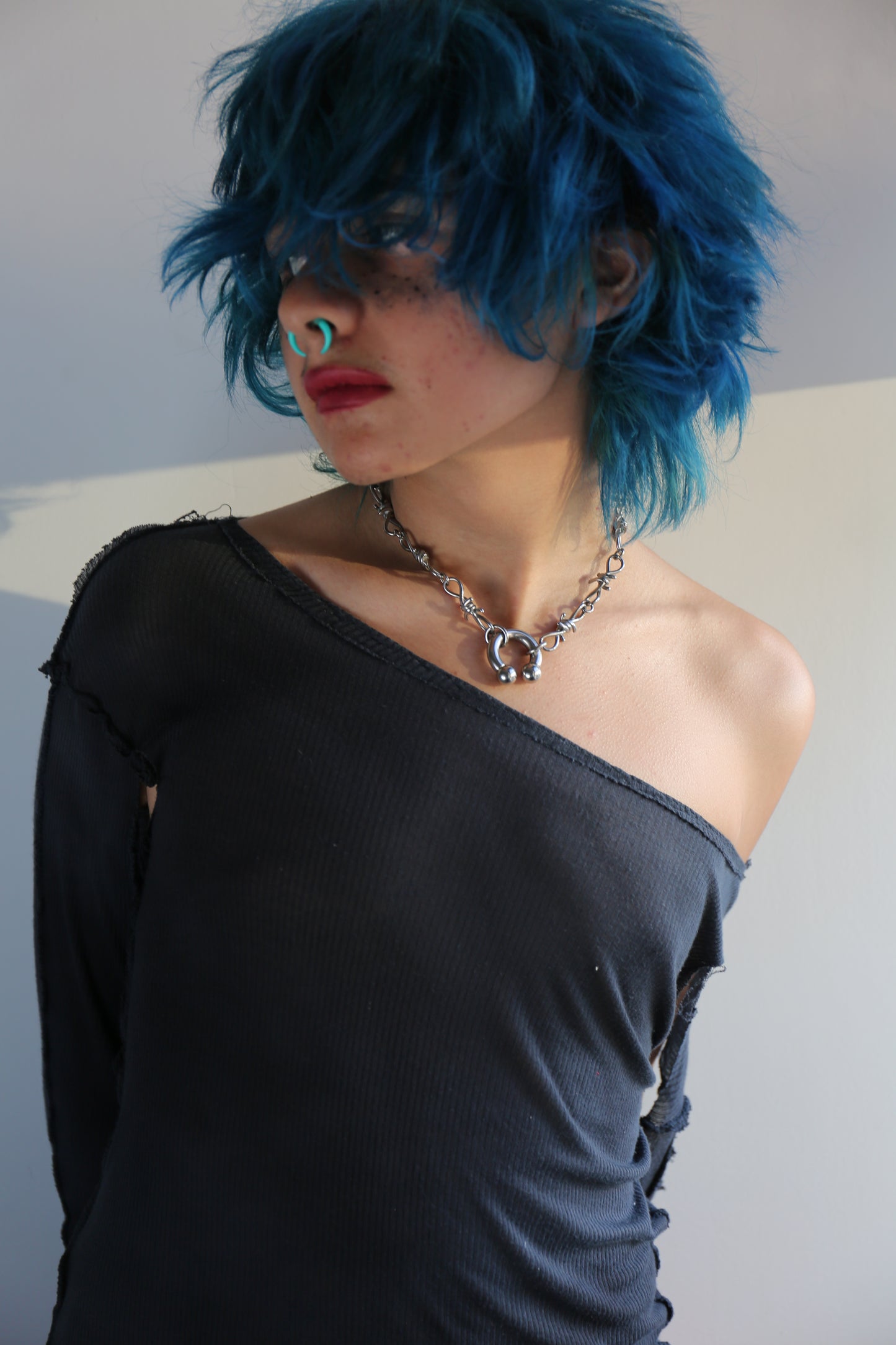 BAD BARBWIRE SEPTUM CHOKER