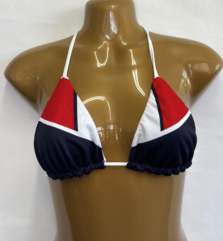 GOLUB UDP UPCYCLED RED/NAVY/WHITE BIKINI TOP 1/1