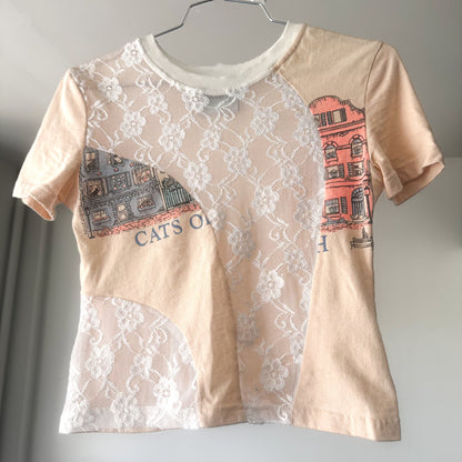 GOLUB UDP OFF WHITE LACE UPCYCLED BABY TEE MULTIPLE COLORS