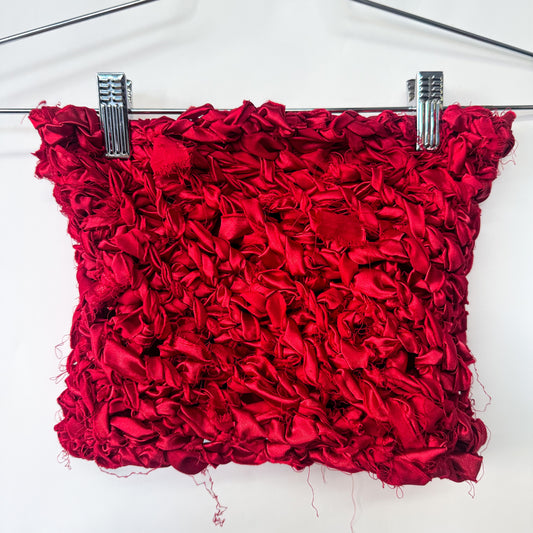 RED KNOTTED STRAPLESS TOP