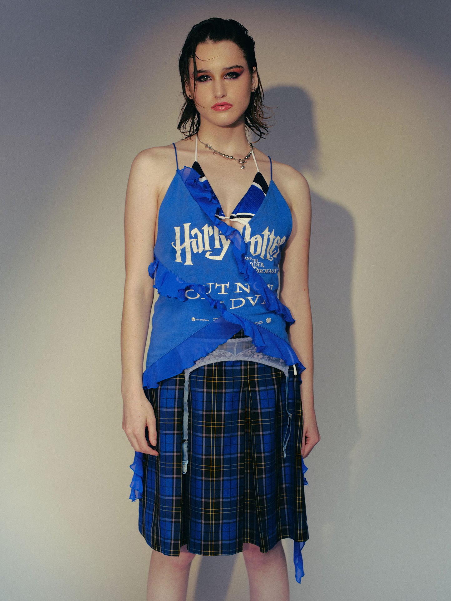 GOLUB UDP UPCYCLED HARRY POTTER BLUE RUFFLE HALTER 1/1