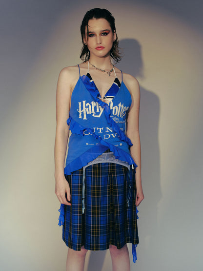 GOLUB UDP UPCYCLED HARRY POTTER BLUE RUFFLE HALTER 1/1