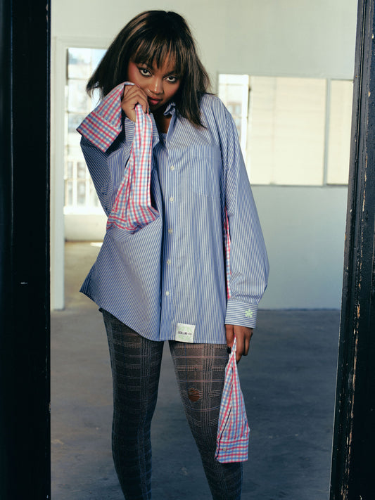 GOLUB UDP UPCYCLED STRIPED LONGSLEEVE BUTTON UP