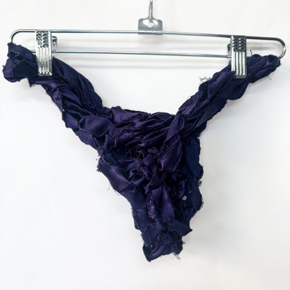 PURPLE SATIN BRA/BOTTOM/LEGWARMER 3 PIECE SET 1/1