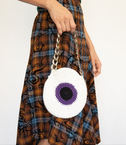HAND KNITTED EYEABALL PURSE BY FER