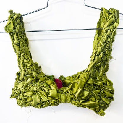 RAVEN CRAVE LIME GREEN KNOTTED GREEN BRA TOP AND HIGH WAISTED BOTTOM SET 1/1
