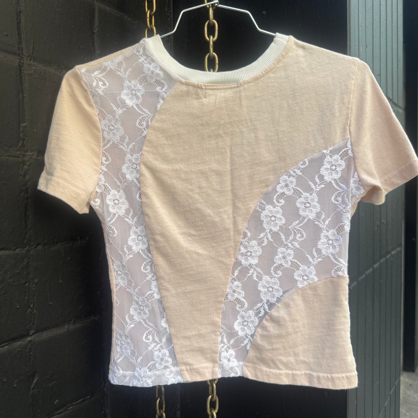 GOLUB UDP OFF WHITE LACE UPCYCLED BABY TEE MULTIPLE COLORS