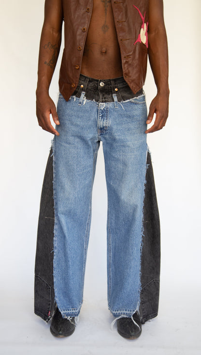 GOLUB UDP UPCYCLED WIDE LEG GREY/BLUE JEANS 1/1