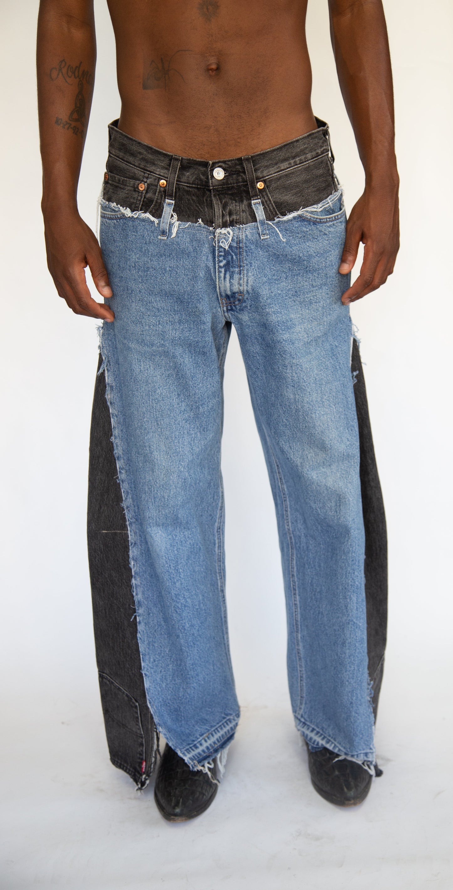 GOLUB UDP UPCYCLED WIDE LEG GREY/BLUE JEANS 1/1