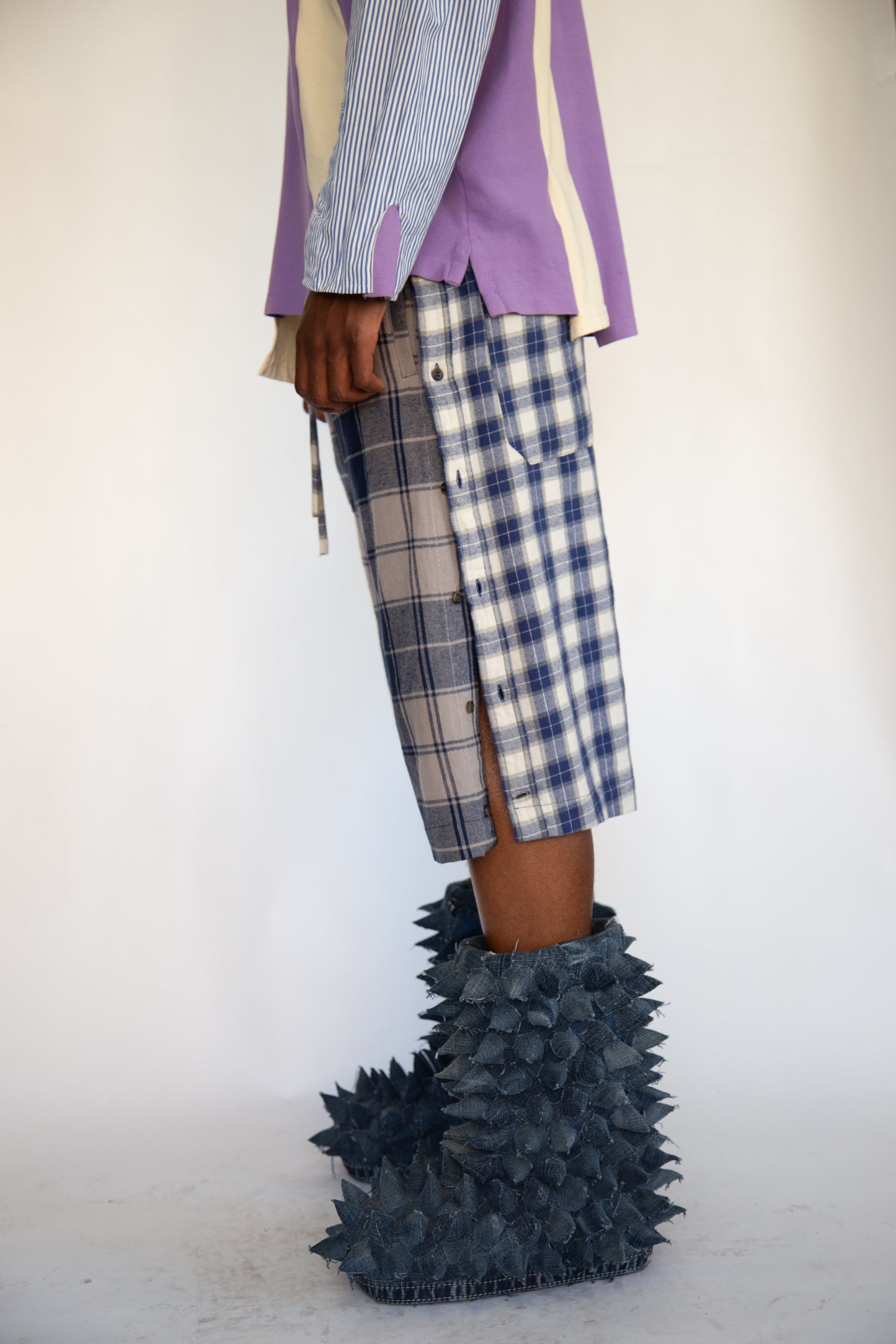 HIROKO HATA DENIM SPIKE BOOTS 1/1