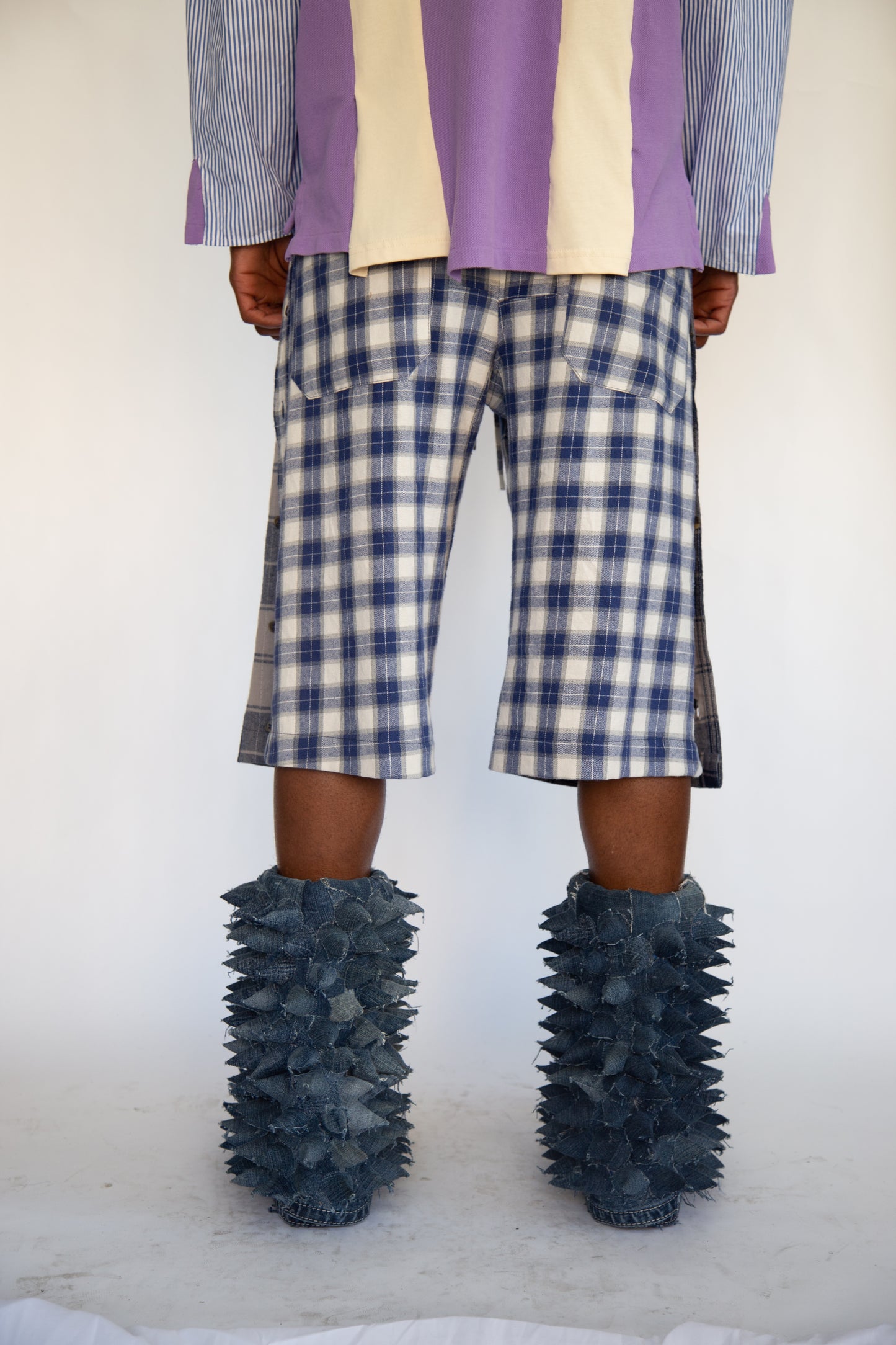 HIROKO HATA DENIM SPIKE BOOTS 1/1
