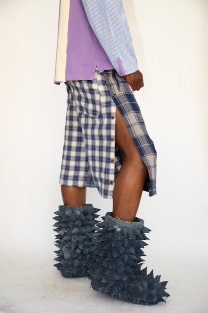 HIROKO HATA DENIM SPIKE BOOTS 1/1