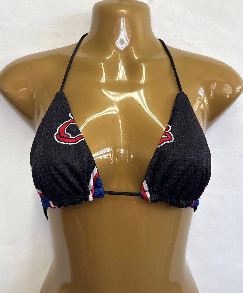 GOLUB UDP UPCYCLED BLACK HALTER BIKIN TOP 1/1