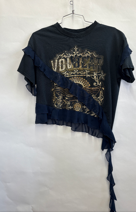 GOLUB UDP NAVY BLUE REWORKED RUFFLES SHIRT 1/1