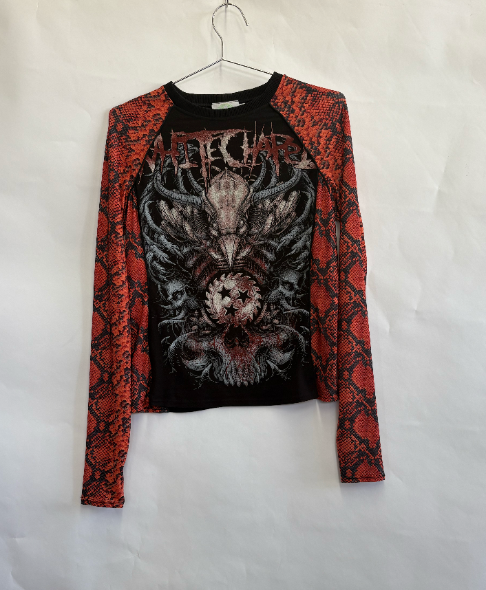 GOLUB UDP UPWORKED ORANGE SNAKEPRINT LONGSLEEVE